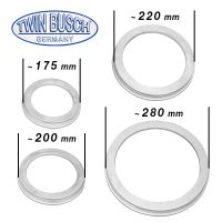 A set of 4 different protective rings for truck tyre changers